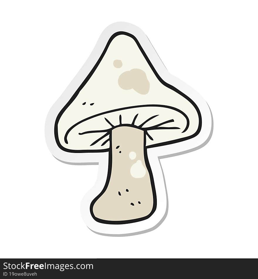 sticker of a cartoon mushroom