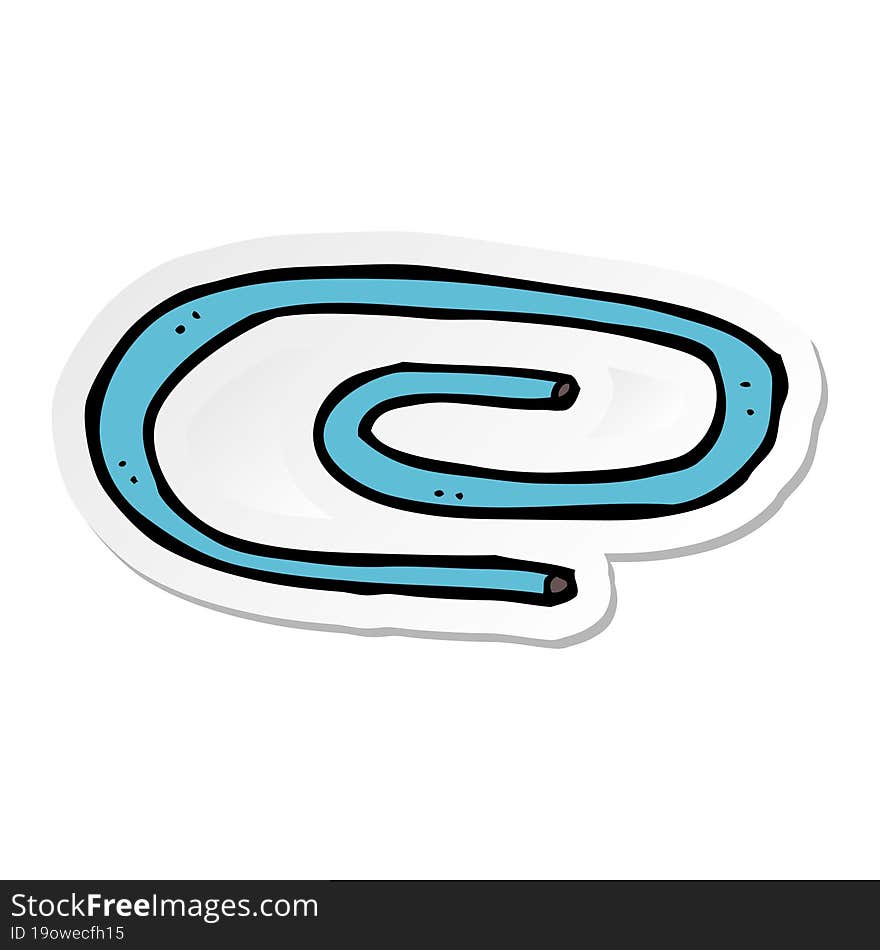 sticker of a cartoon paperclip