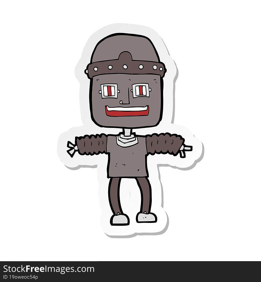 sticker of a cartoon robot