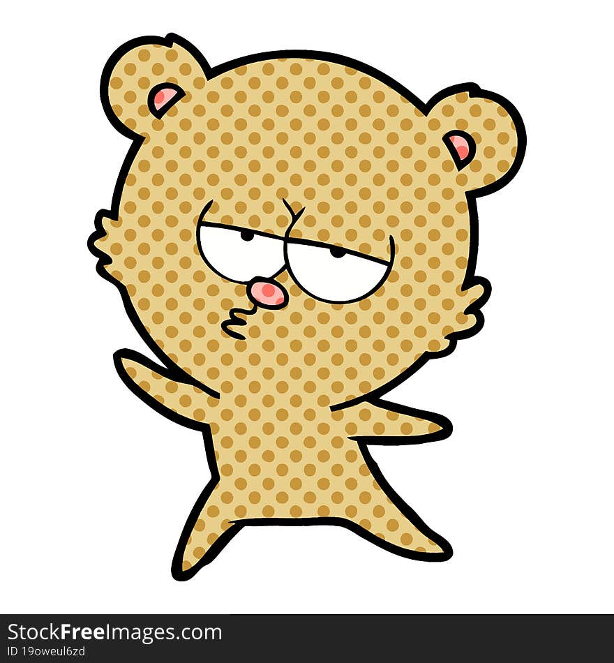 bored bear cartoon. bored bear cartoon