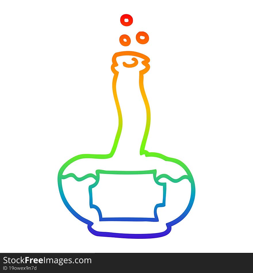 rainbow gradient line drawing cartoon potion