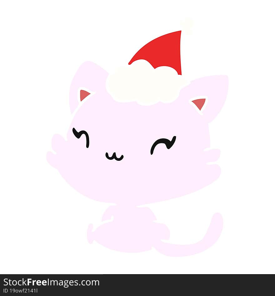 christmas cartoon of kawaii cat