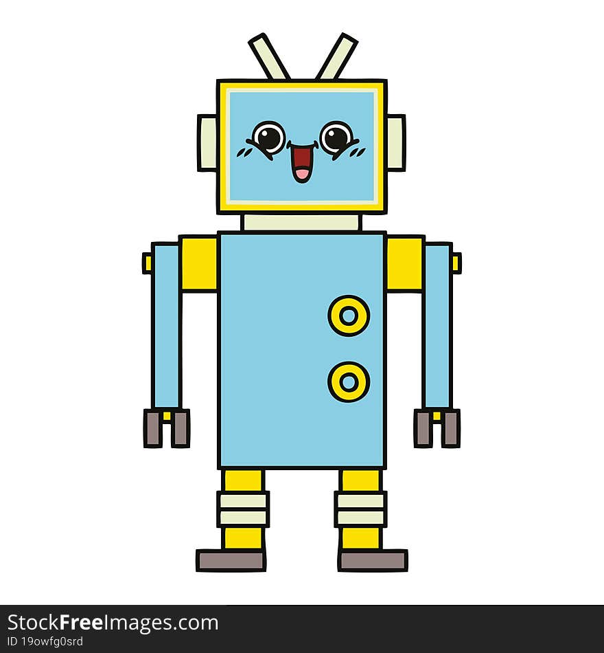 cute cartoon of a robot. cute cartoon of a robot