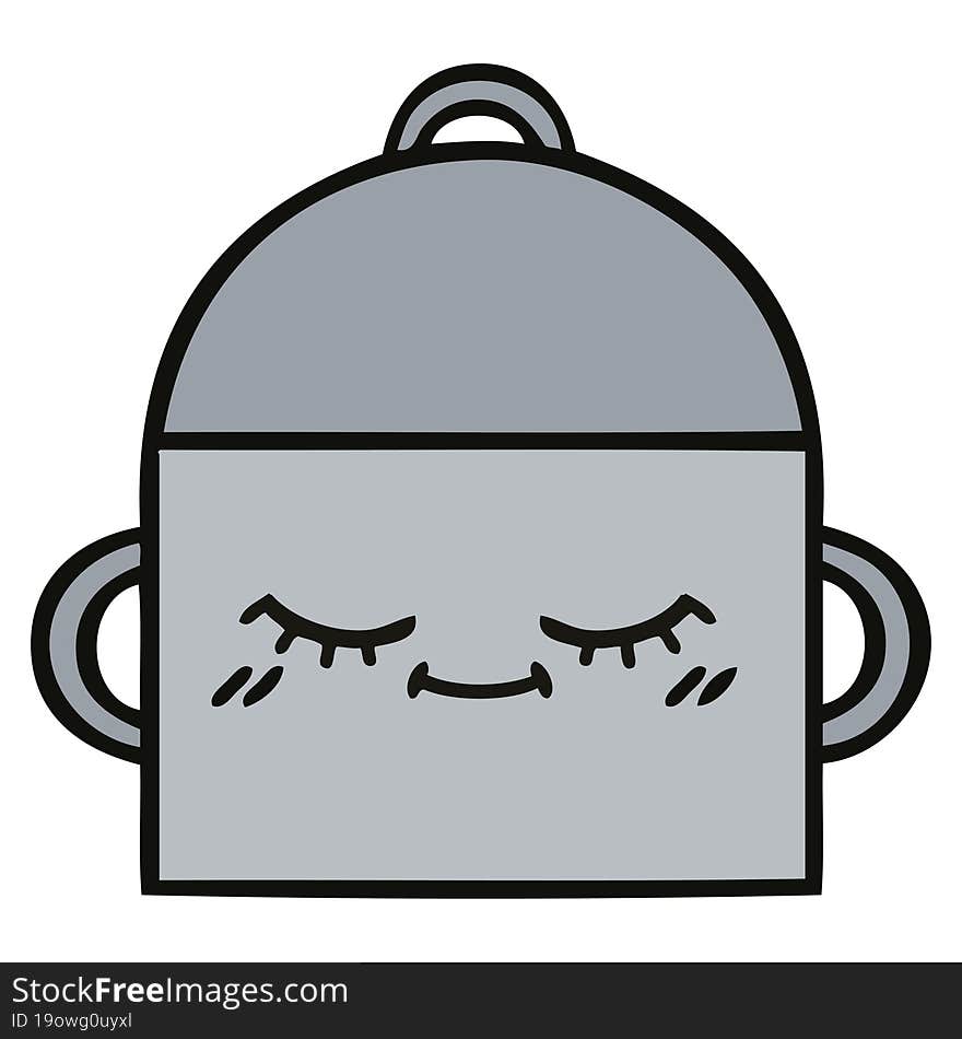 cute cartoon of a cooking pot. cute cartoon of a cooking pot