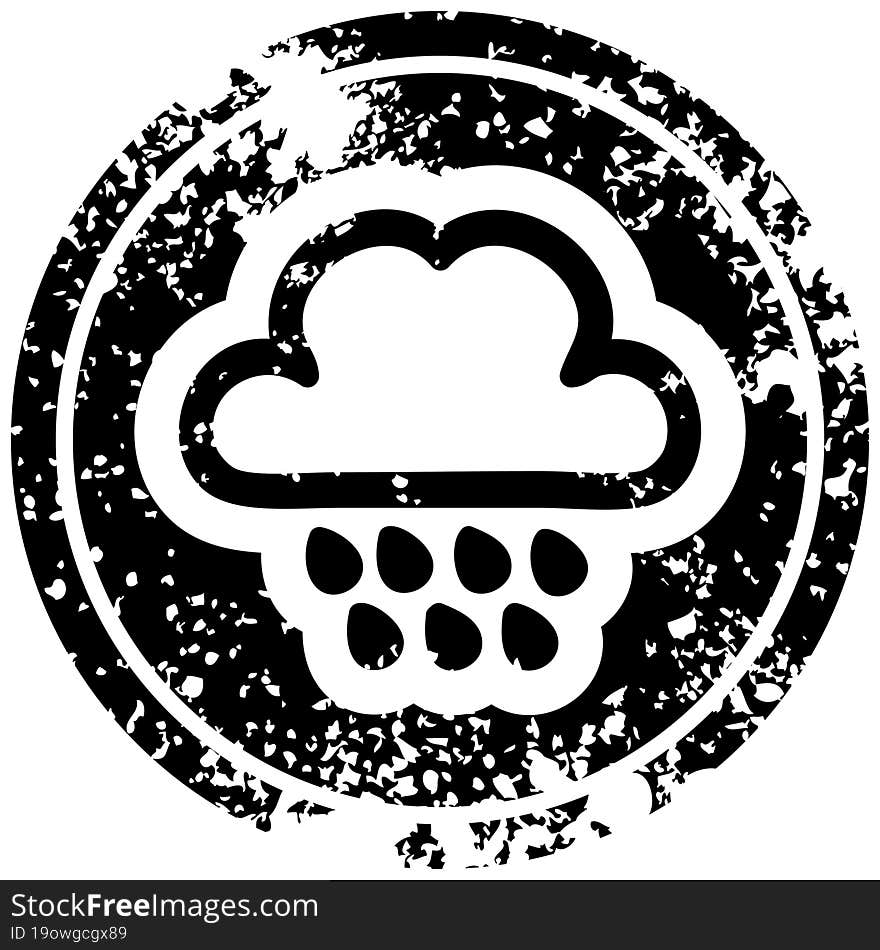 rain cloud distressed icon