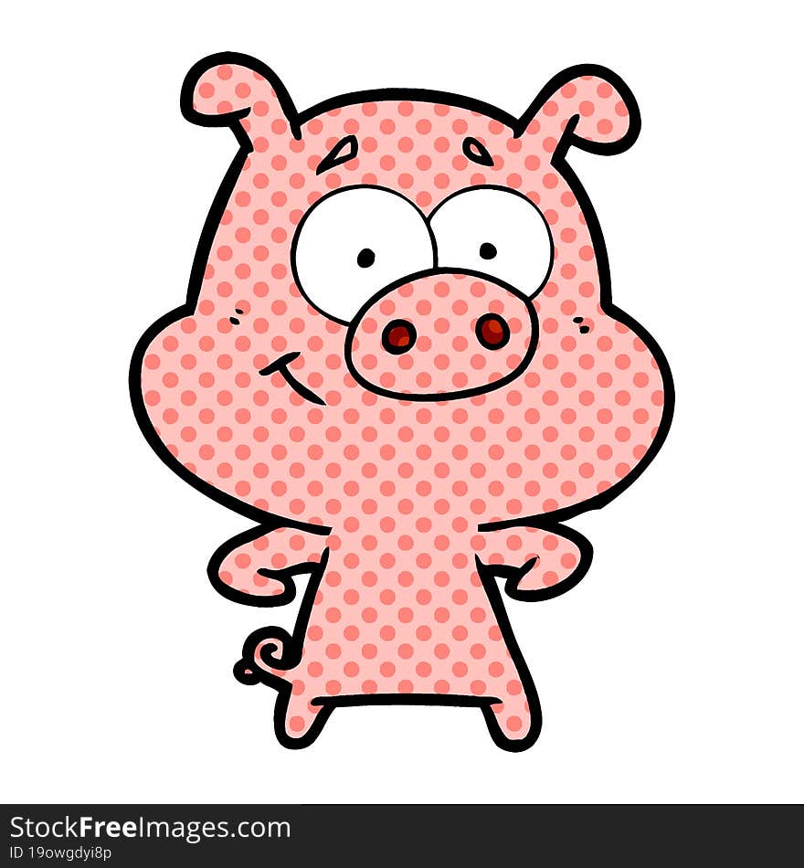 happy cartoon pig. happy cartoon pig