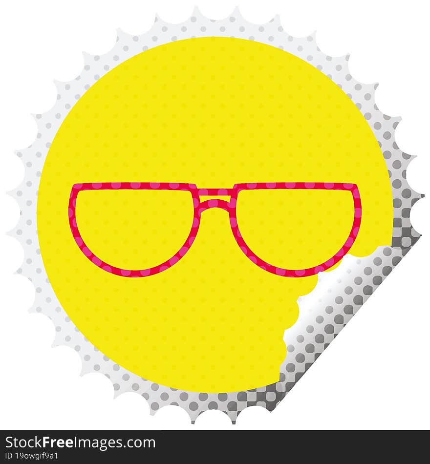 spectacles circular peeling sticker