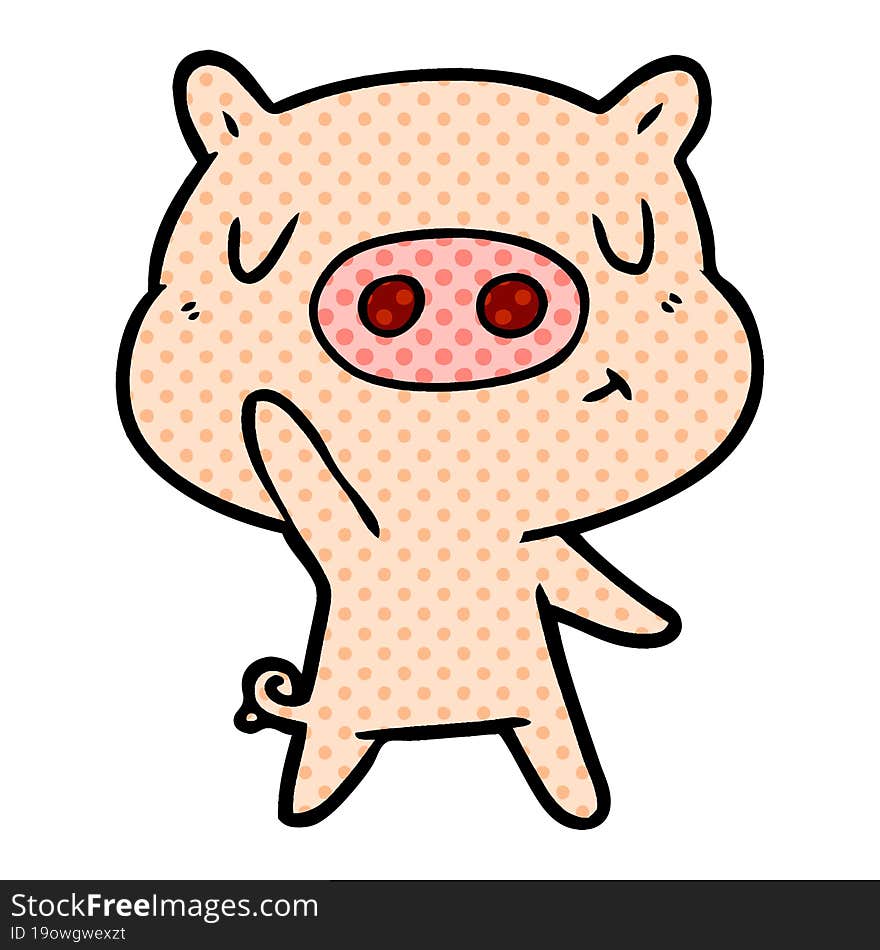 cartoon content pig. cartoon content pig