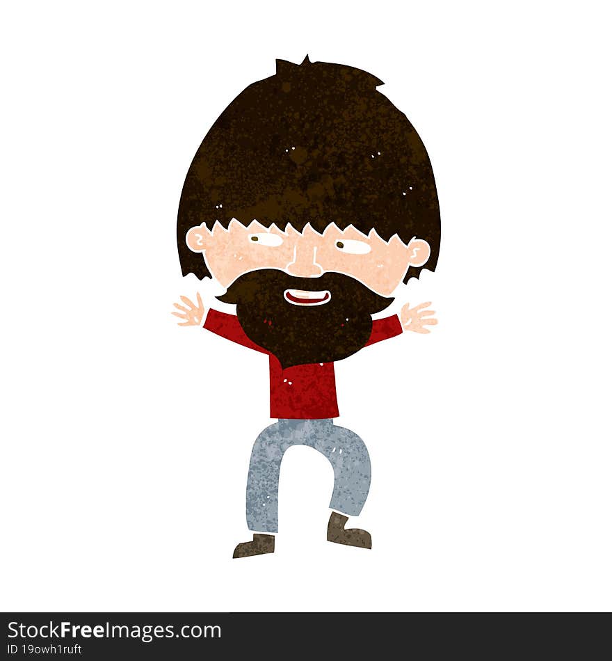 cartoon happy man with beard