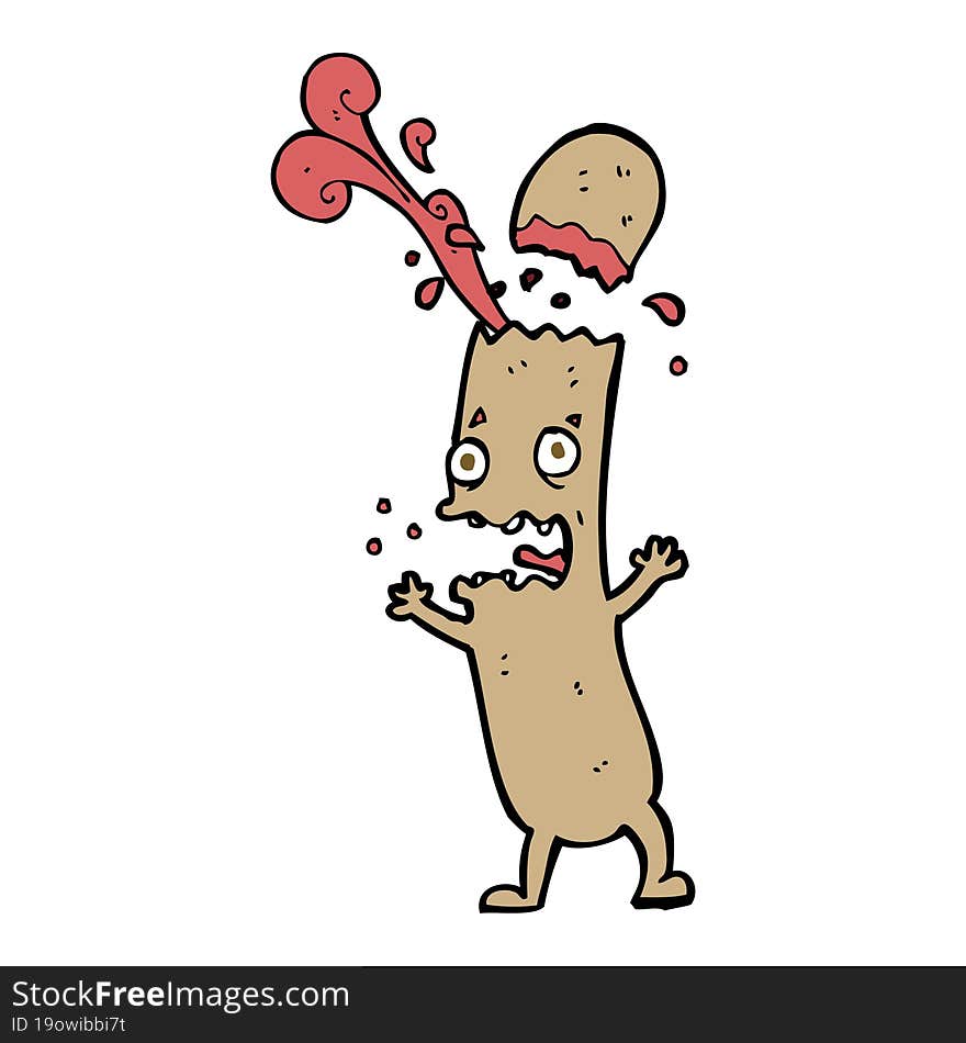 cartoon undercooked sausage