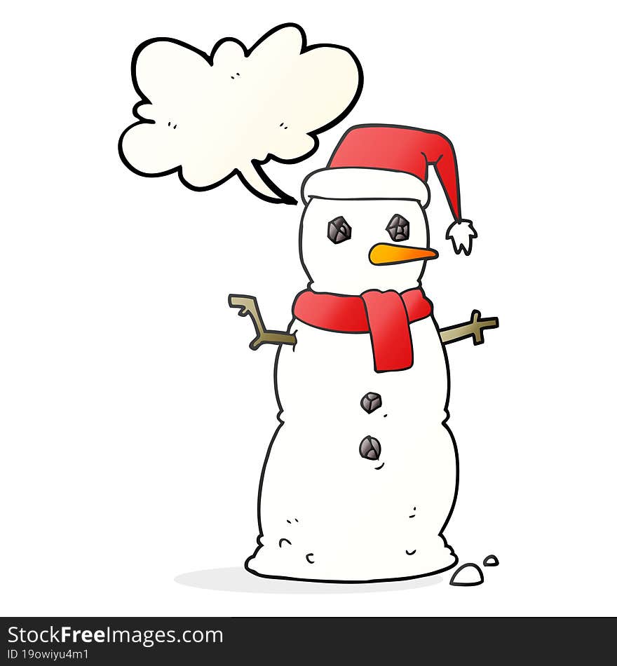 Speech Bubble Cartoon Snowman