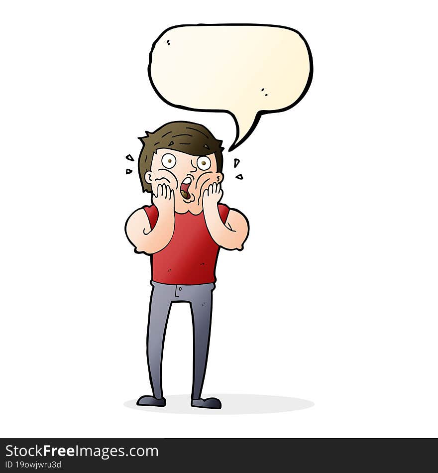 cartoon gasping man with speech bubble