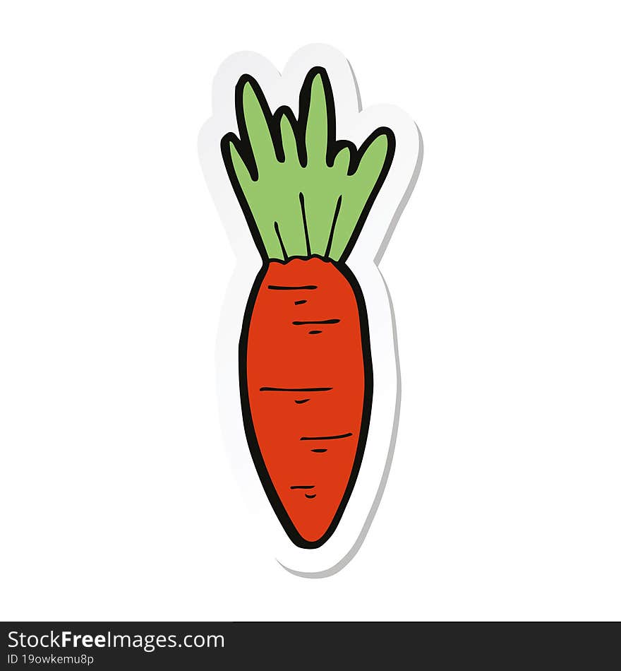 sticker of a cartoon carrot