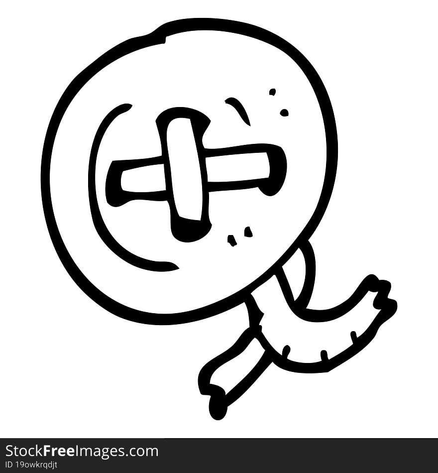 line drawing cartoon button