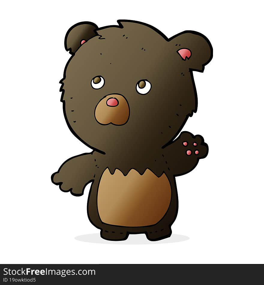 cartoon black teddy bear