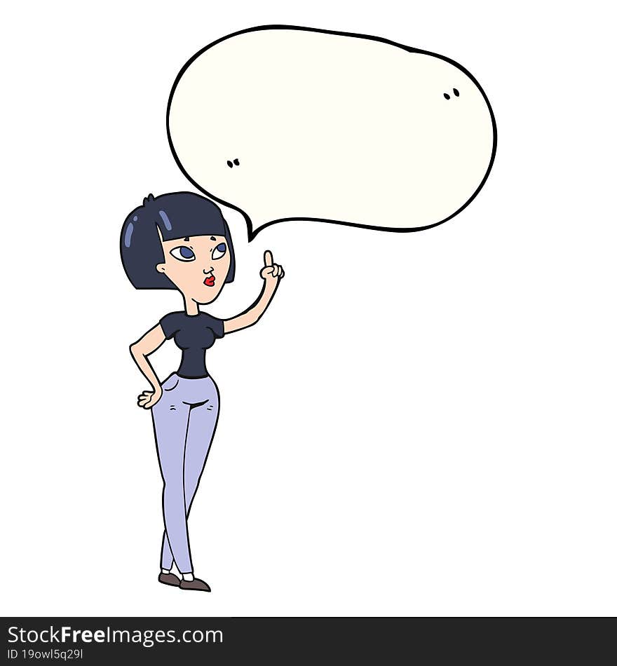 speech bubble cartoon woman asking question