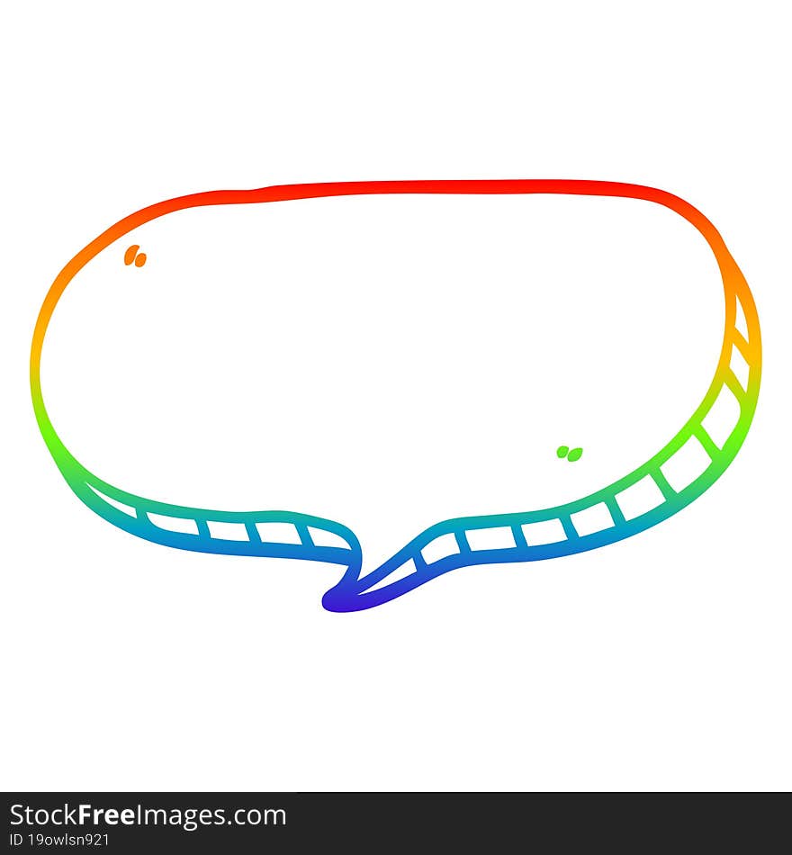 rainbow gradient line drawing cartoon speech bubble