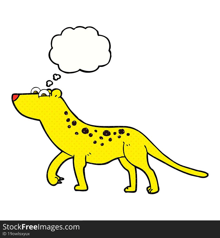 thought bubble cartoon leopard