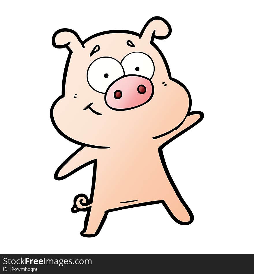 happy cartoon pig. happy cartoon pig