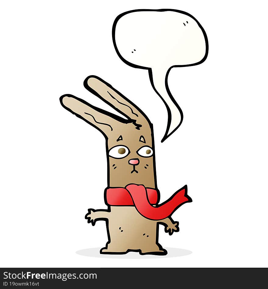 Cartoon Rabbit With Speech Bubble