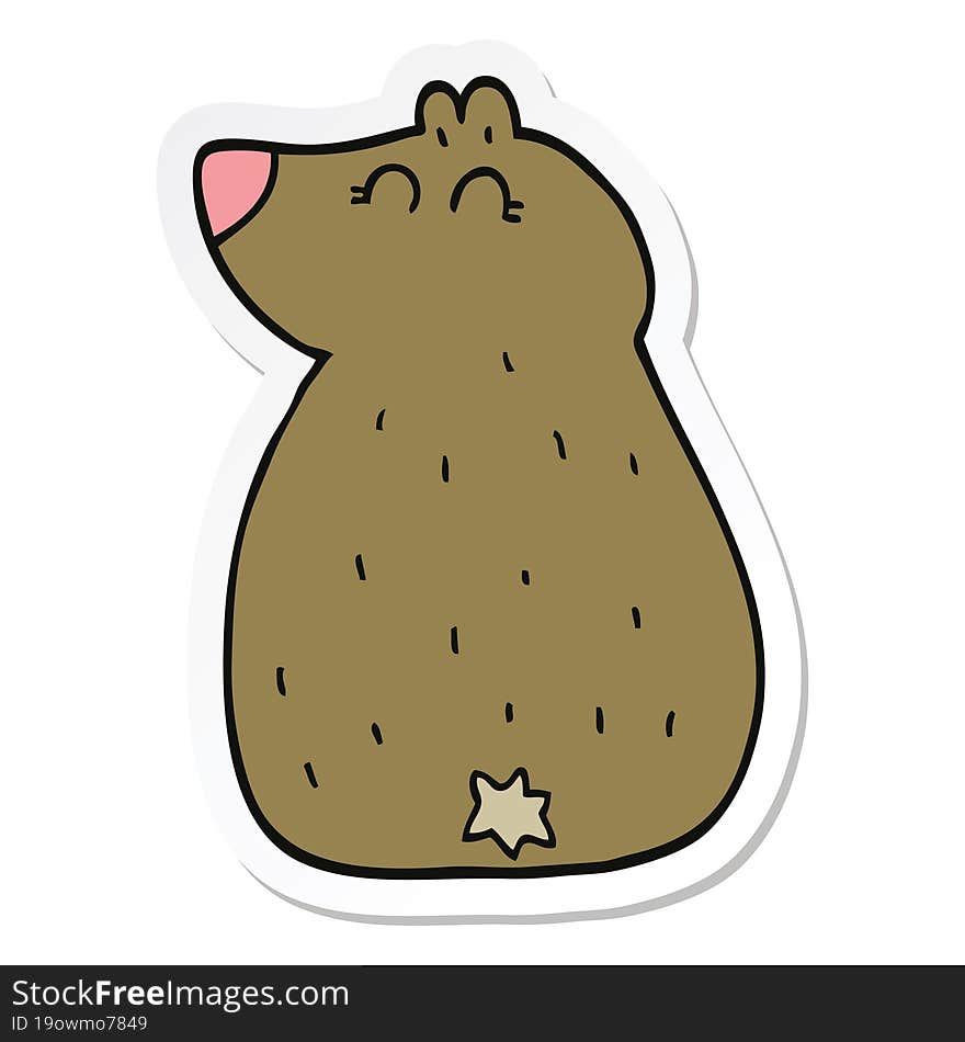 Sticker Of A Cute Cartoon Bear