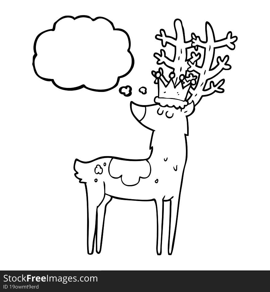 thought bubble cartoon stag king