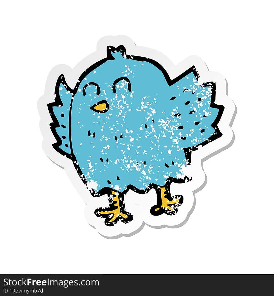 retro distressed sticker of a cartoon bird