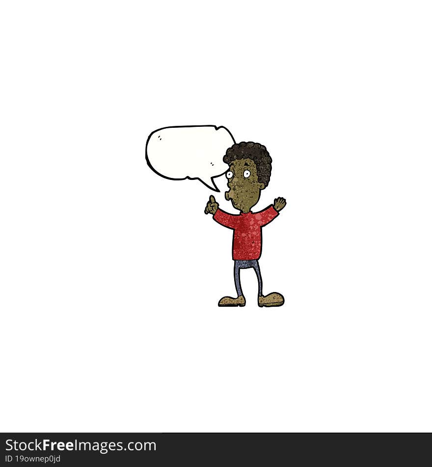 cartoon man explaining idea