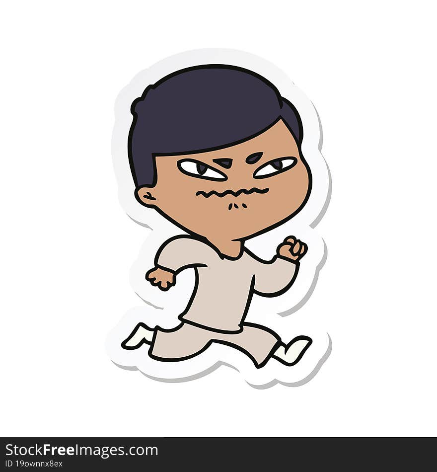 Sticker Of A Cartoon Angry Man