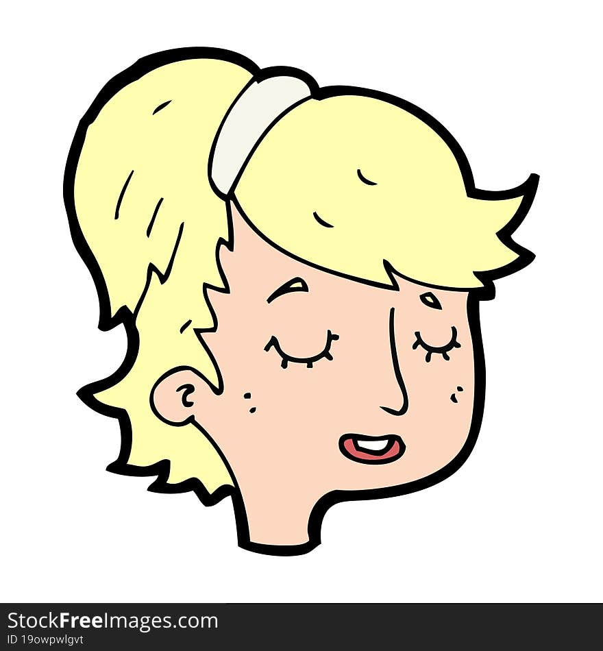 cartoon pretty female face