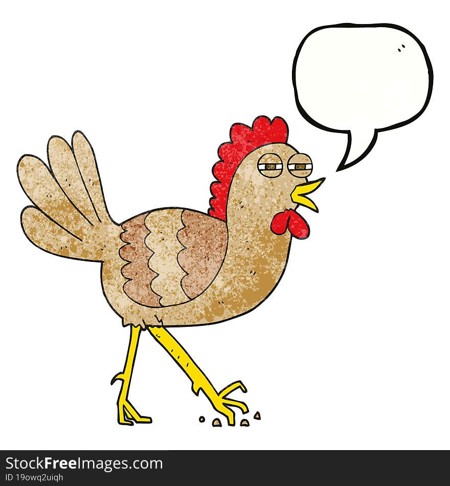 Speech Bubble Textured Cartoon Chicken