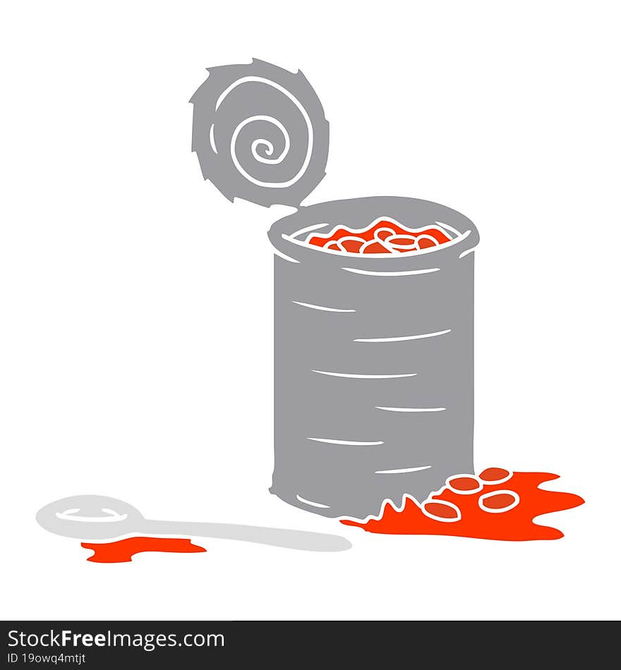 cartoon doodle of an opened can of beans