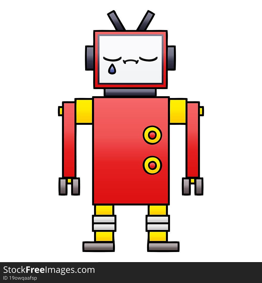 Gradient Shaded Cartoon Robot