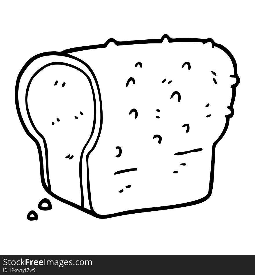 line drawing cartoon wholemeal bread