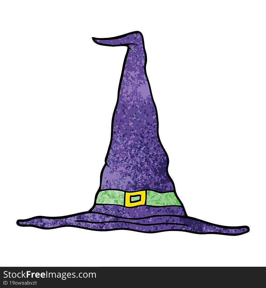 cartoon doodle witch hat