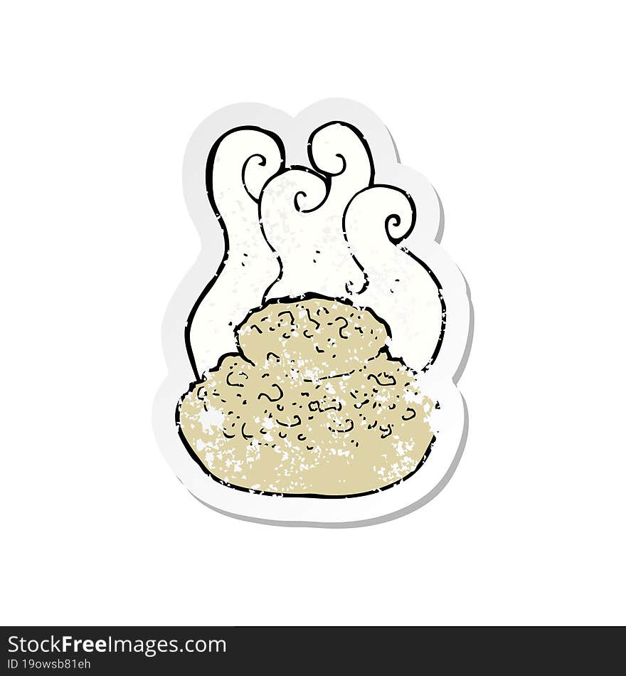 Retro Distressed Sticker Of A Hot Bread