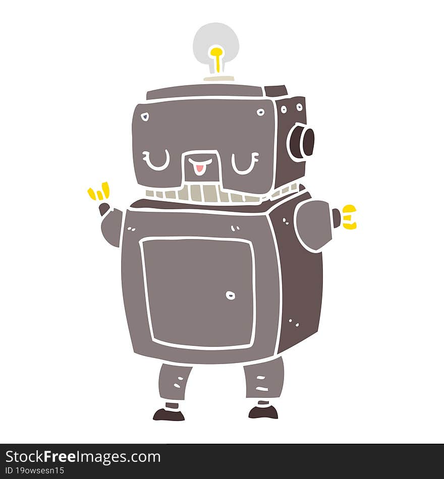 flat color style cartoon robot