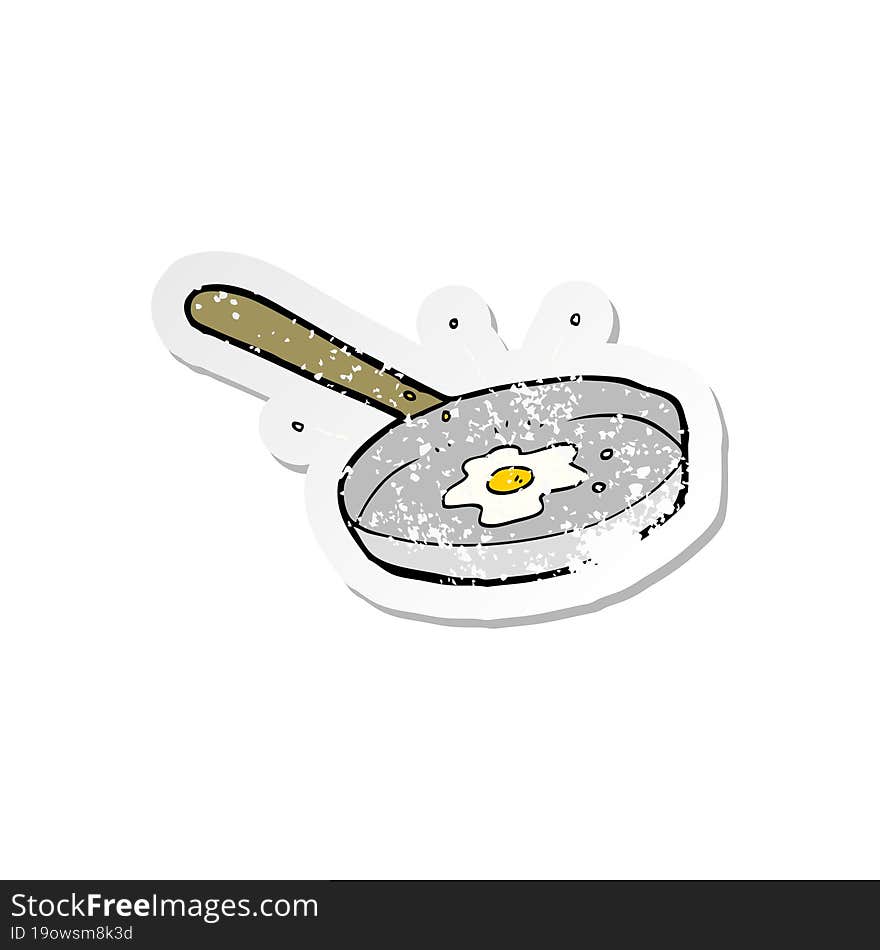 retro distressed sticker of a cartoon fried egg