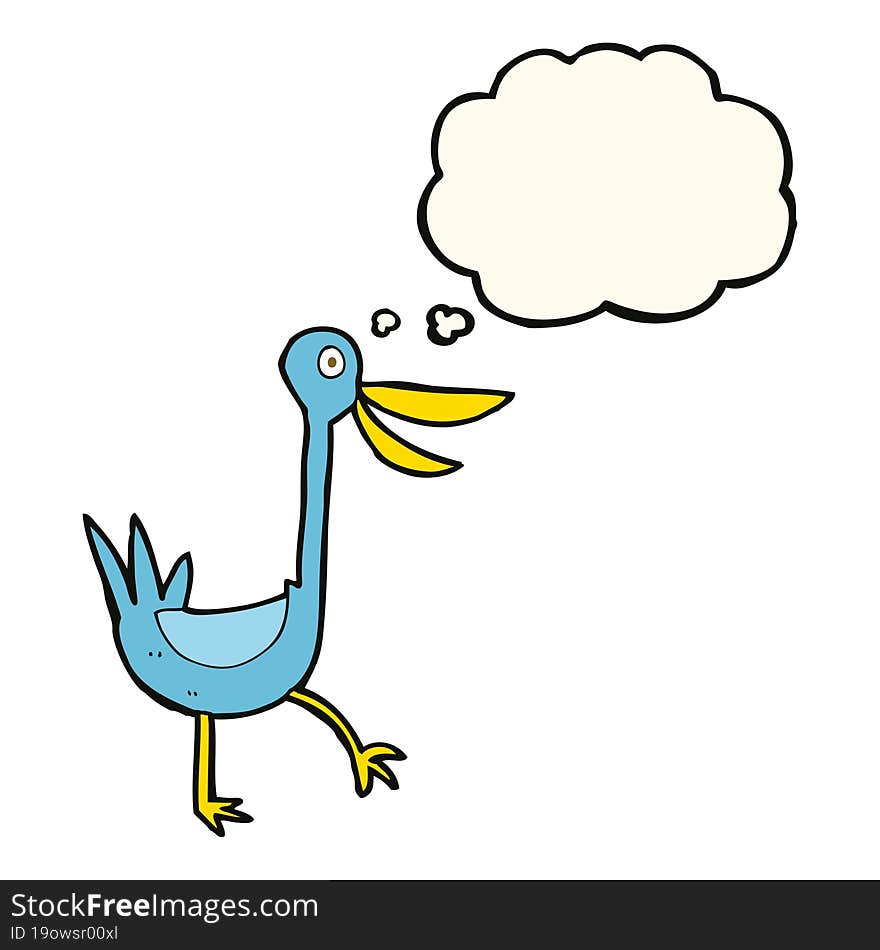 Funny Cartoon Duck With Thought Bubble