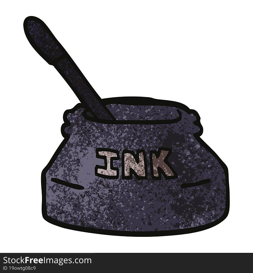 cartoon doodle ink pot