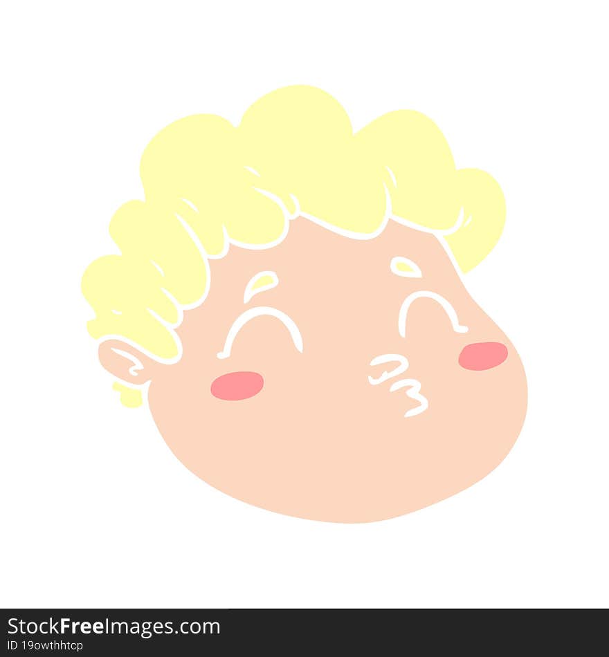 flat color style cartoon male face