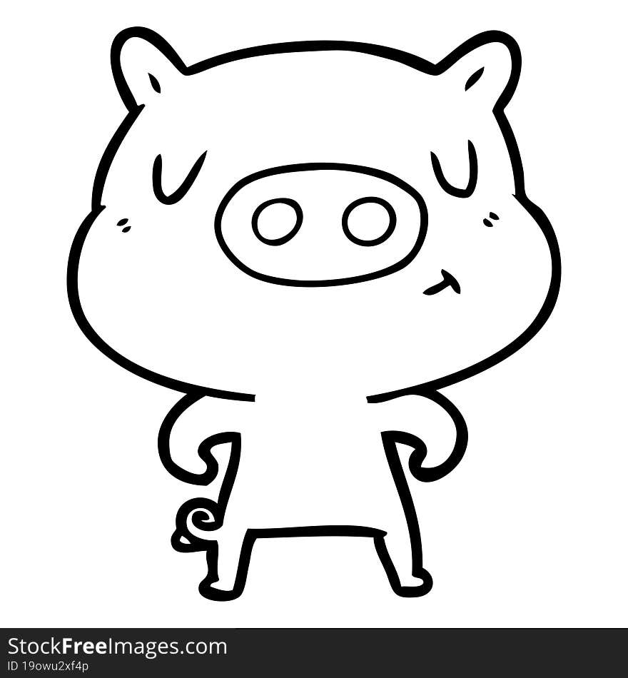 cartoon content pig. cartoon content pig