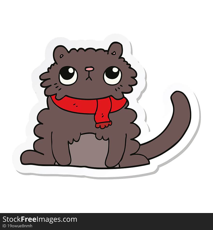 sticker of a cartoon cat