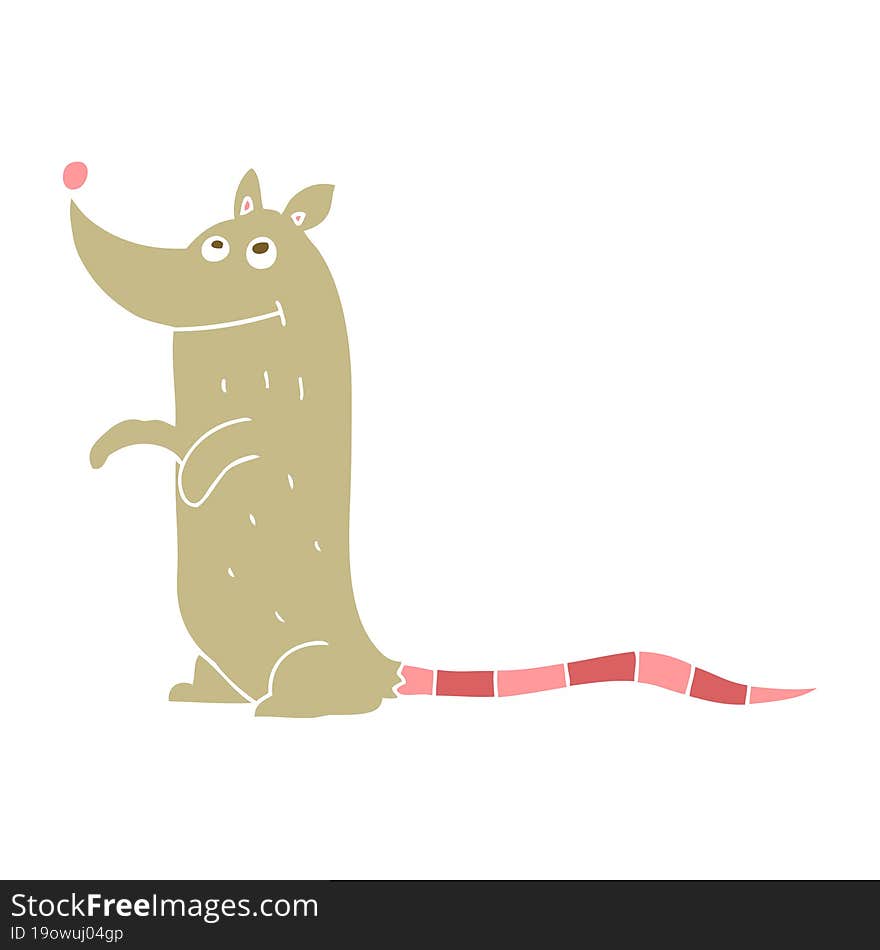 flat color illustration of rat. flat color illustration of rat