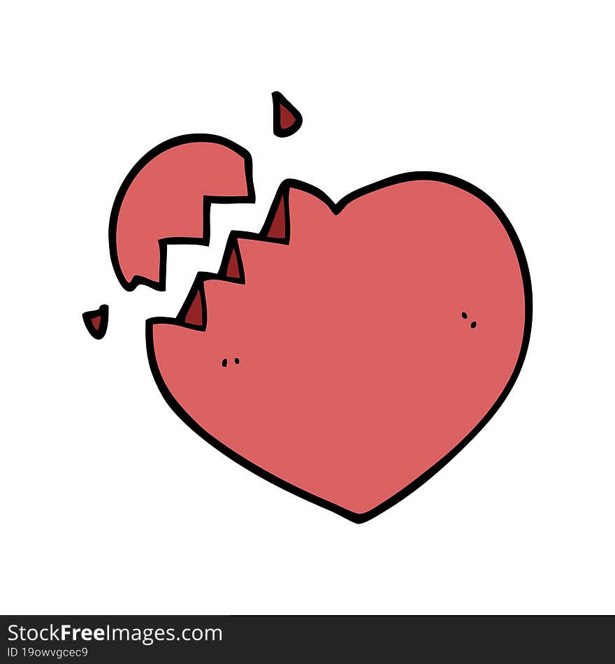 cartoon broken heart