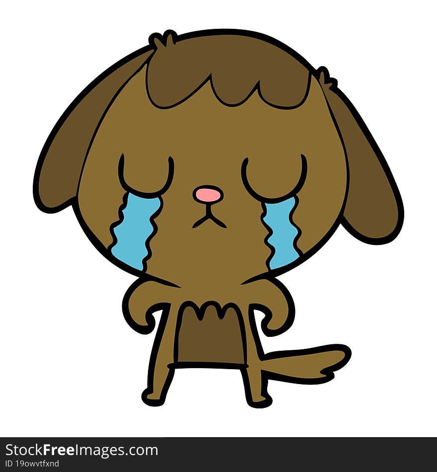 cute cartoon dog crying. cute cartoon dog crying