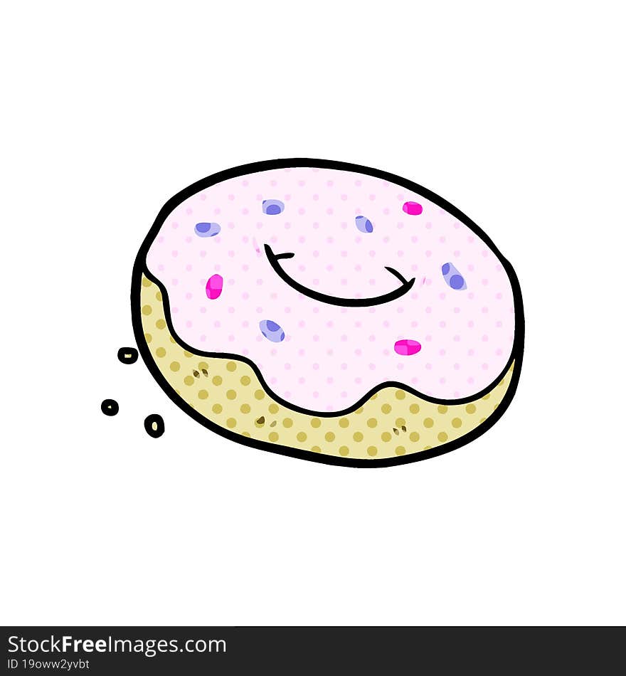 cartoon donut with sprinkles. cartoon donut with sprinkles