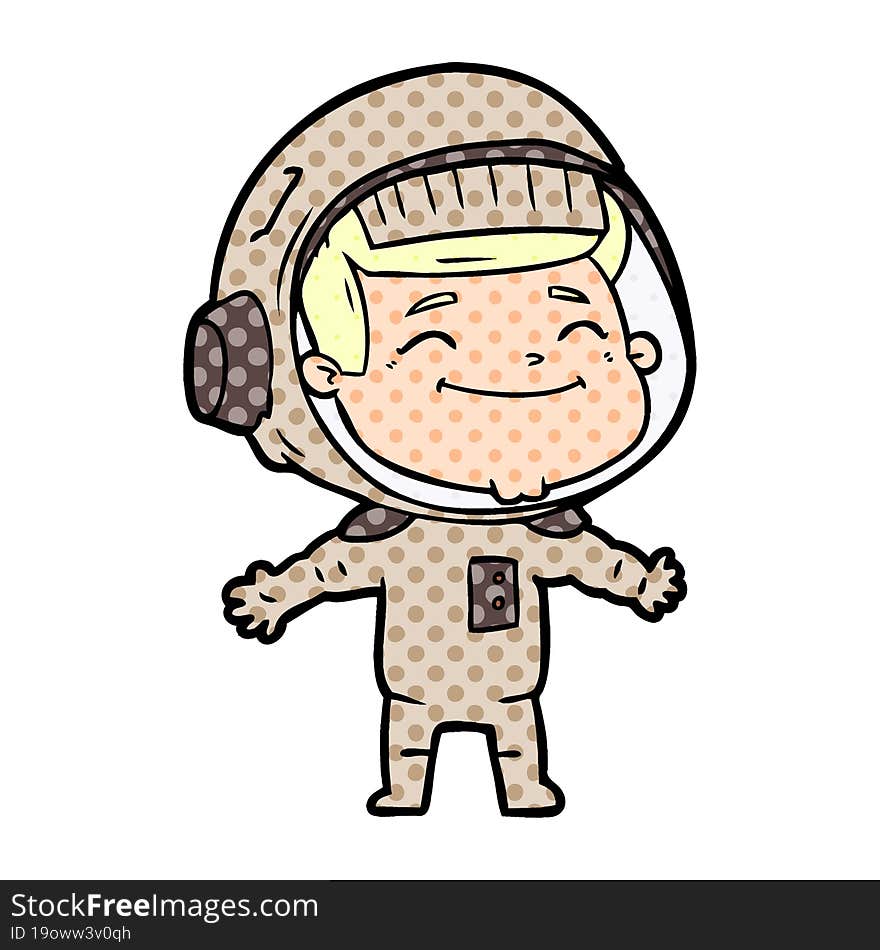 happy cartoon astronaut. happy cartoon astronaut