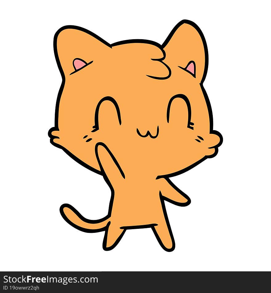 cartoon happy cat. cartoon happy cat