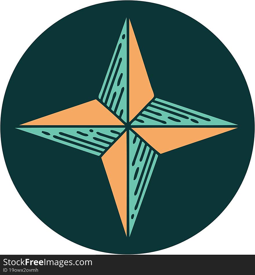 iconic tattoo style image of a star. iconic tattoo style image of a star